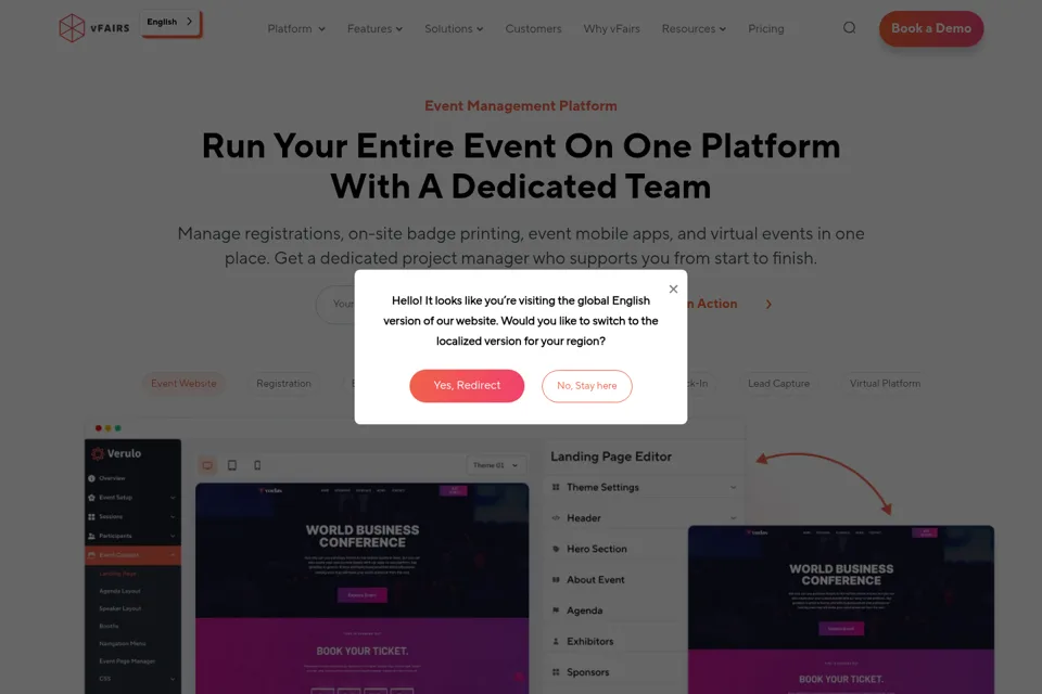 Landing page preview