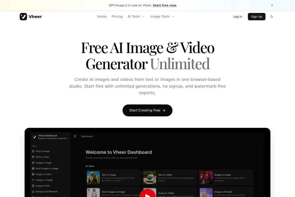 Aperçu de la landing page