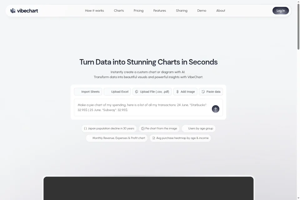 Aperçu de la landing page