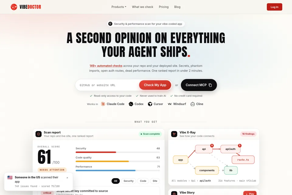Aperçu de la landing page