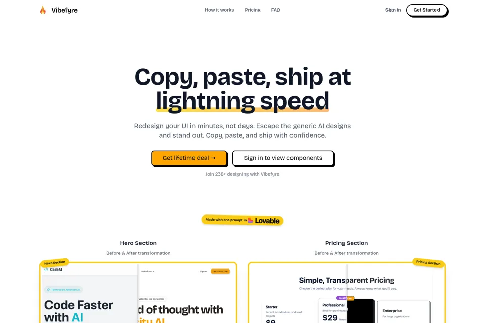 Landing page preview