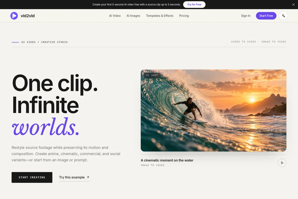 Aperçu de la landing page