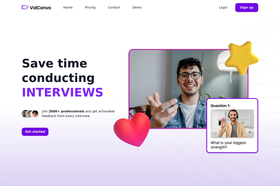 Aperçu de la landing page