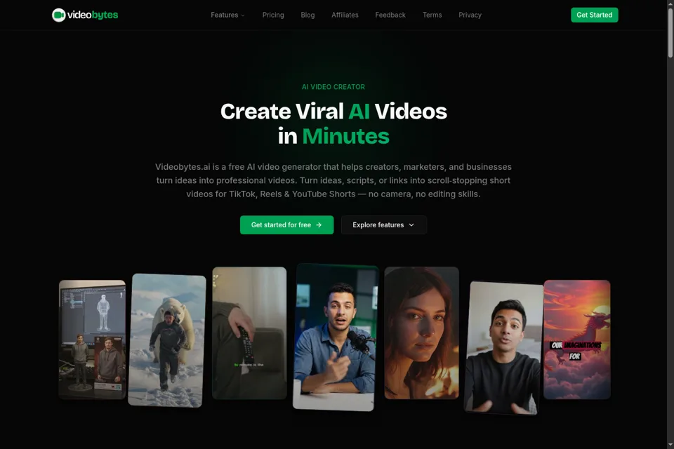 Aperçu de la landing page