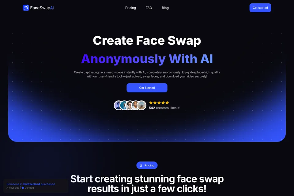 Aperçu de la landing page
