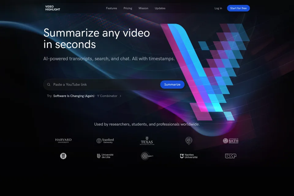 Aperçu de la landing page