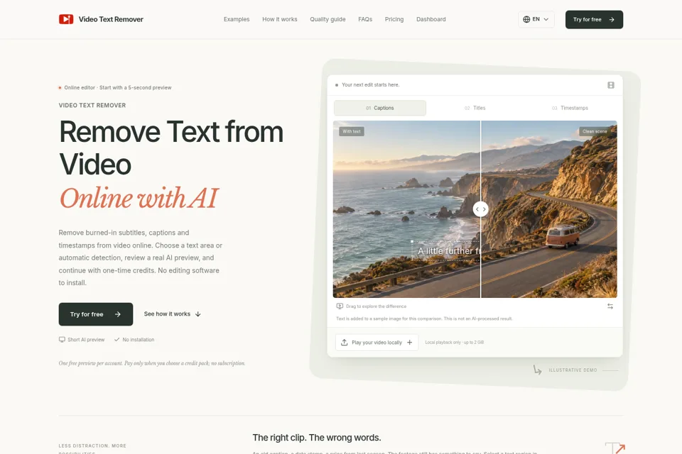 Aperçu de la landing page