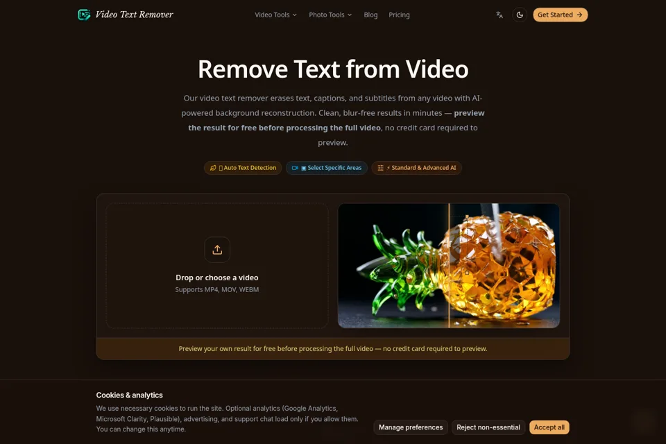 Aperçu de la landing page