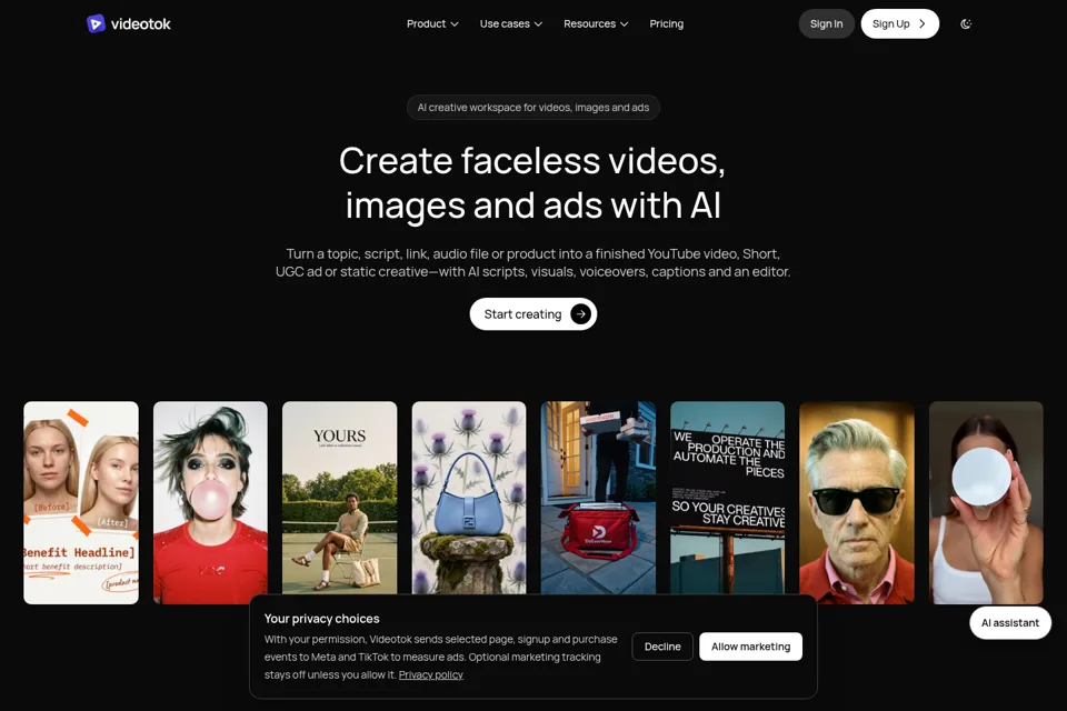 Aperçu de la landing page