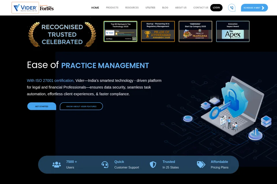 Aperçu de la landing page