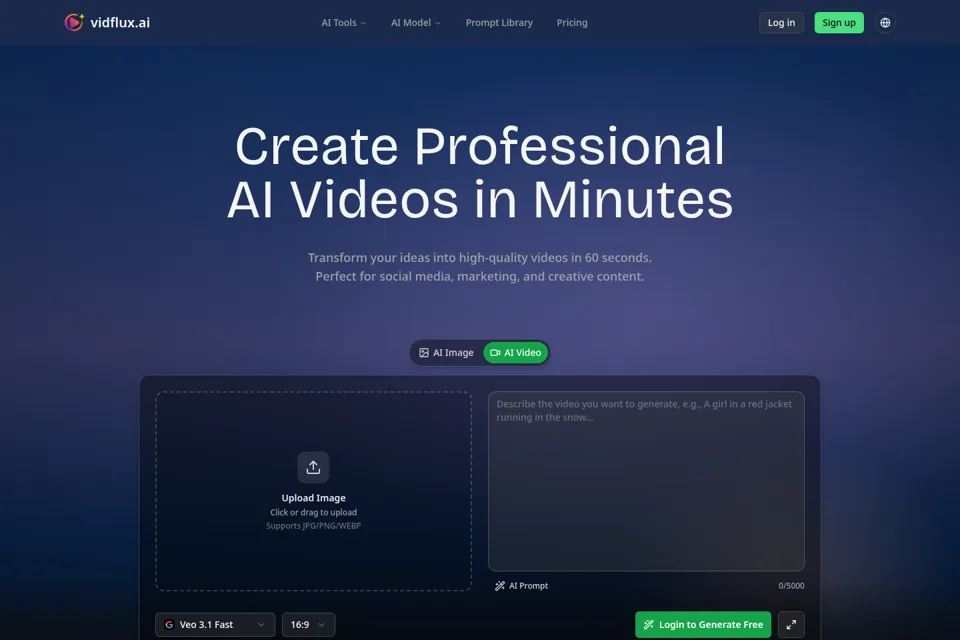 Aperçu de la landing page