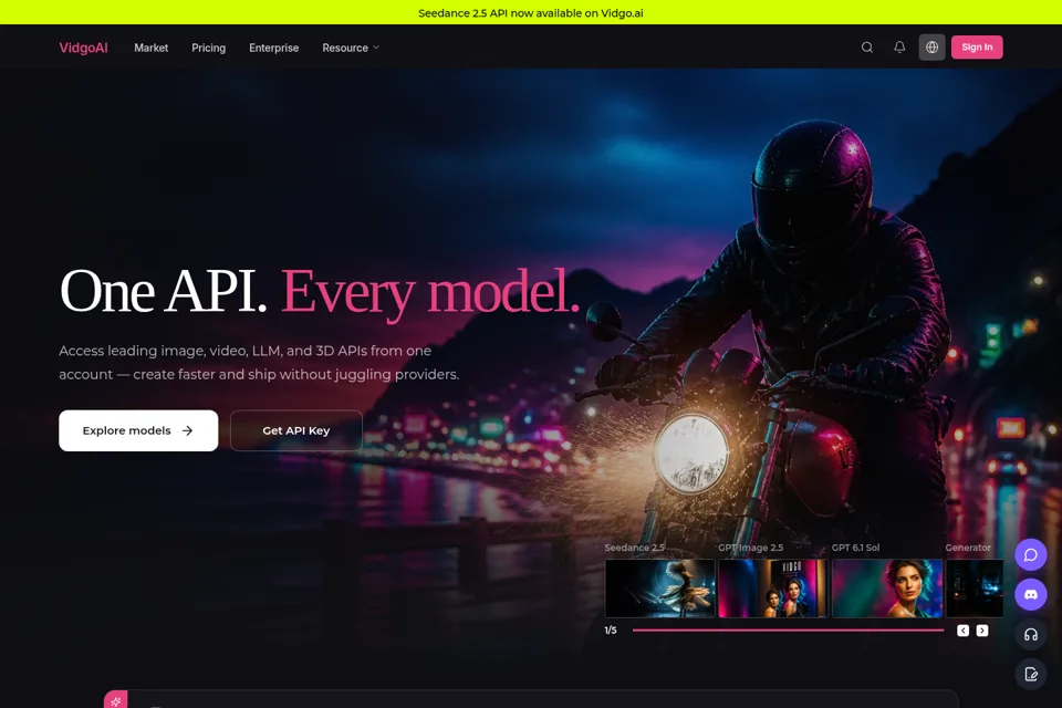 Aperçu de la landing page
