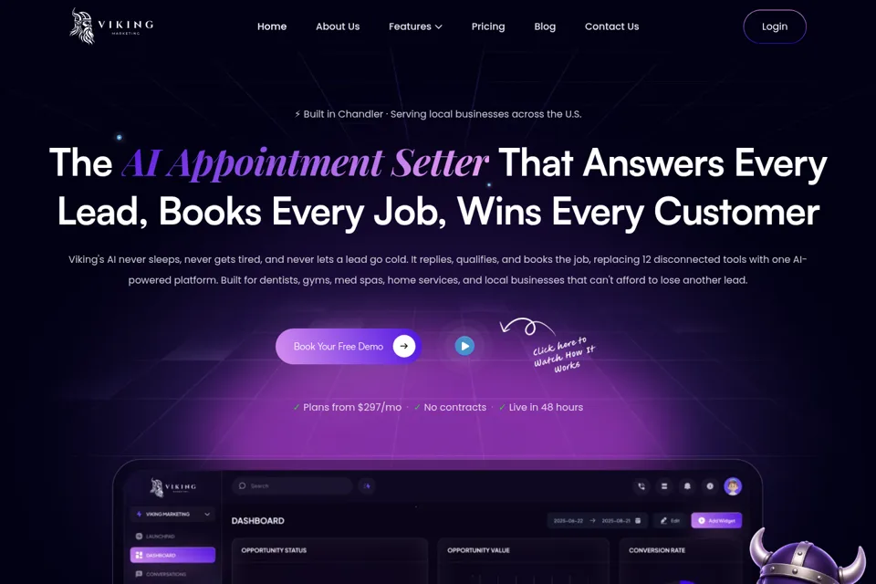 Aperçu de la landing page