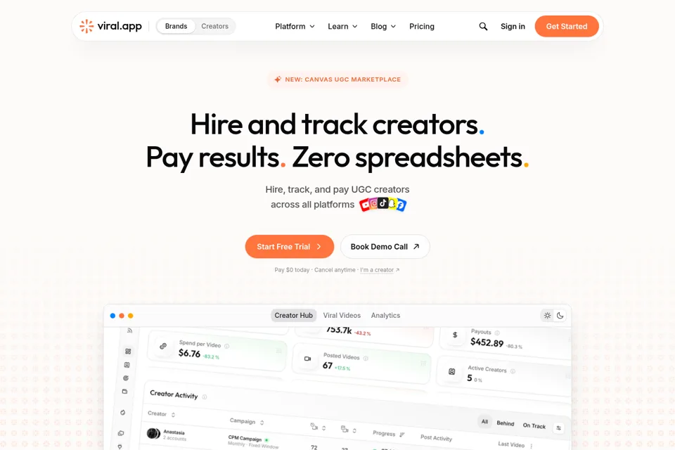 Landing page preview