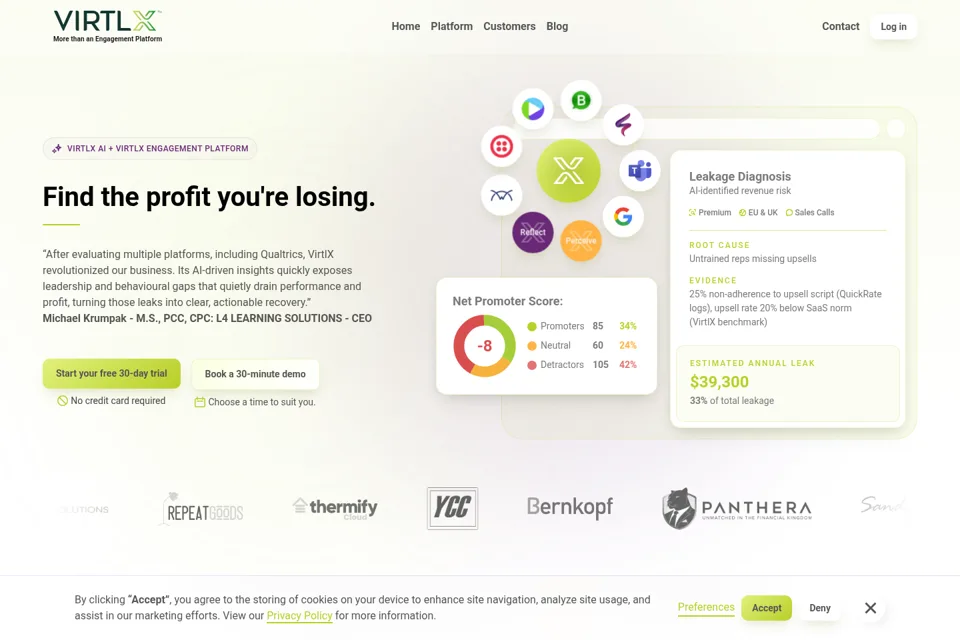 Aperçu de la landing page