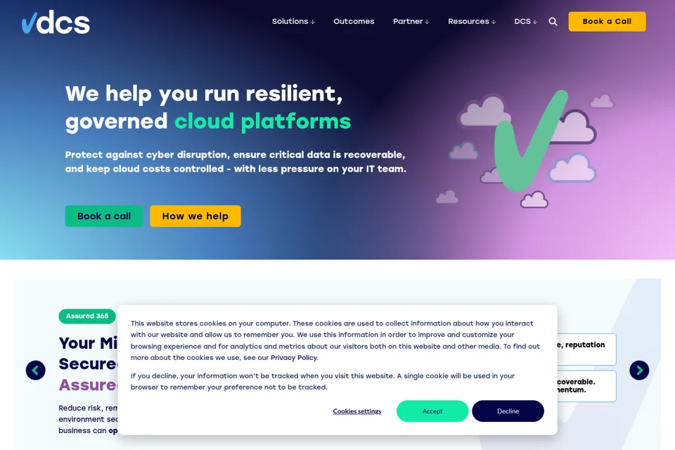 Aperçu de la landing page