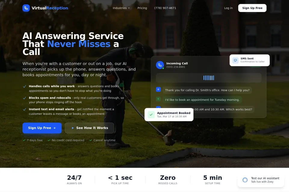 Aperçu de la landing page