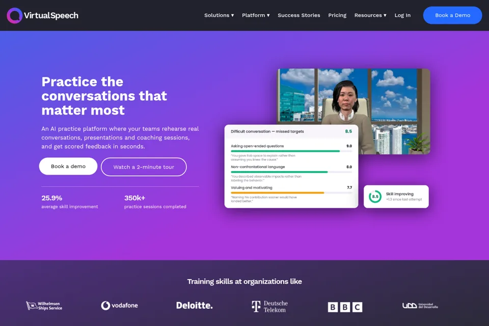Aperçu de la landing page