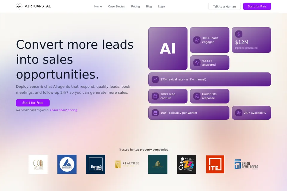 Aperçu de la landing page