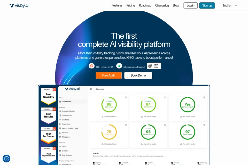 Aperçu de la landing page