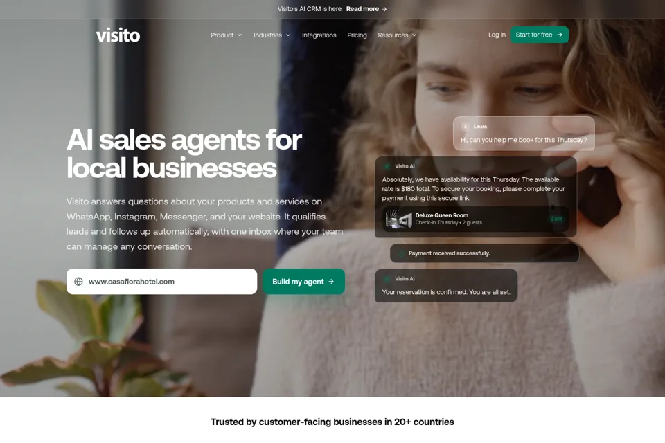Aperçu de la landing page