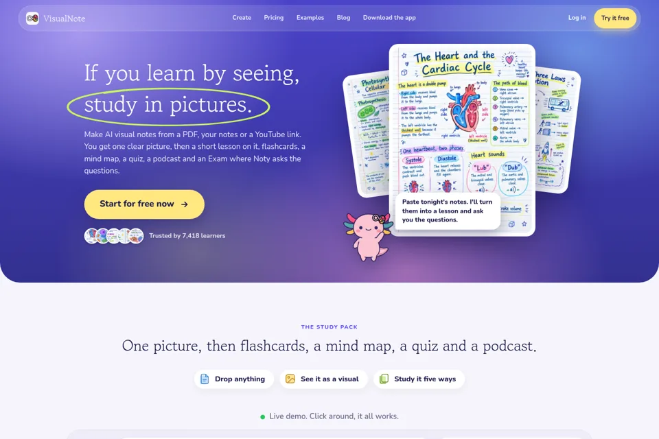 Aperçu de la landing page