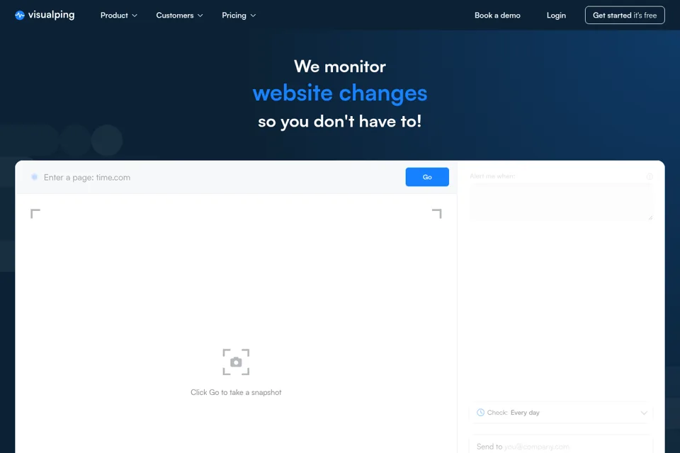 Landing page preview
