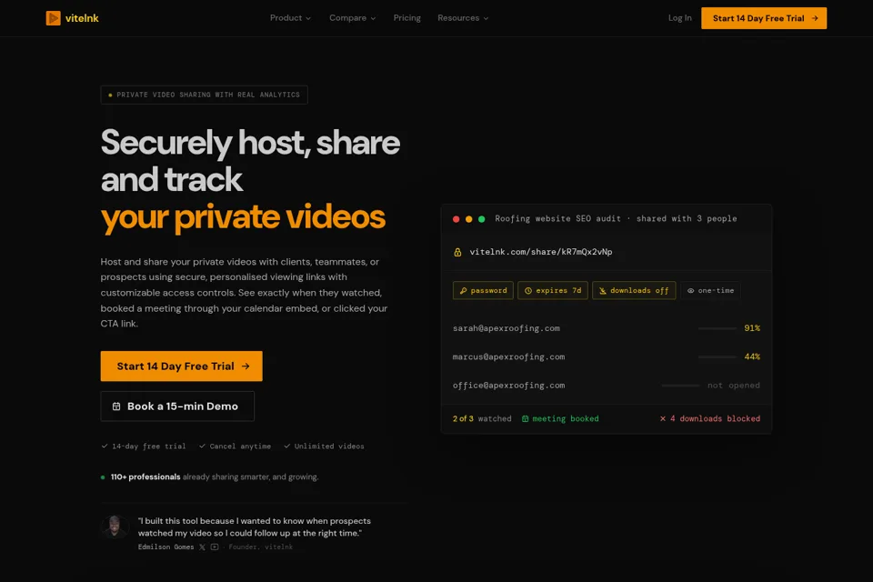 Landing page preview