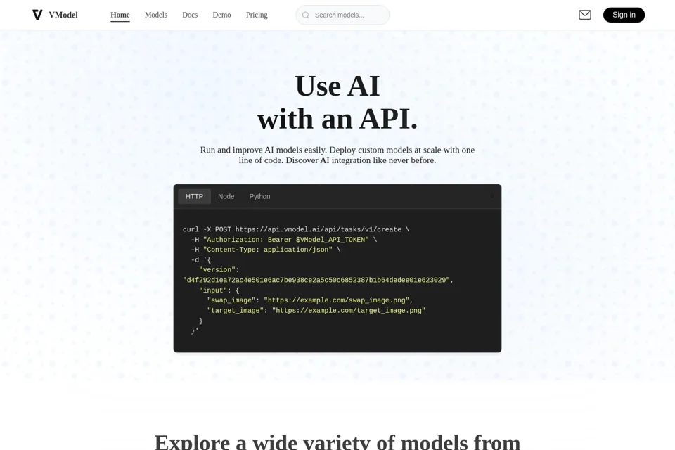 Aperçu de la landing page