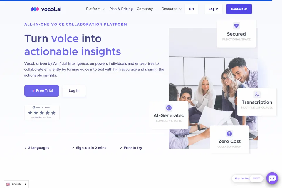 Aperçu de la landing page
