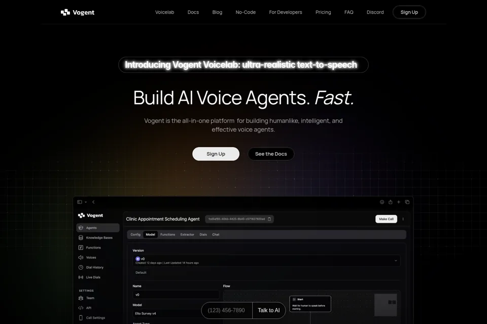 Aperçu de la landing page