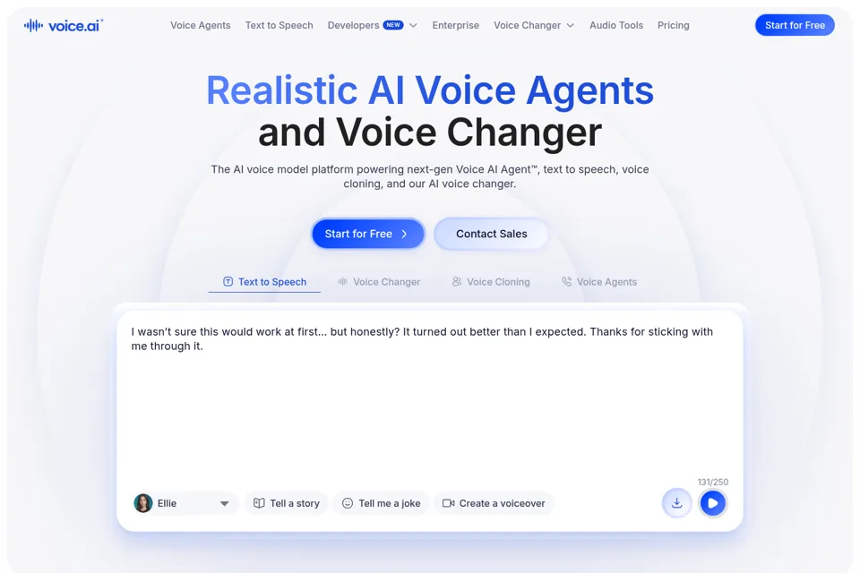 Aperçu de la landing page