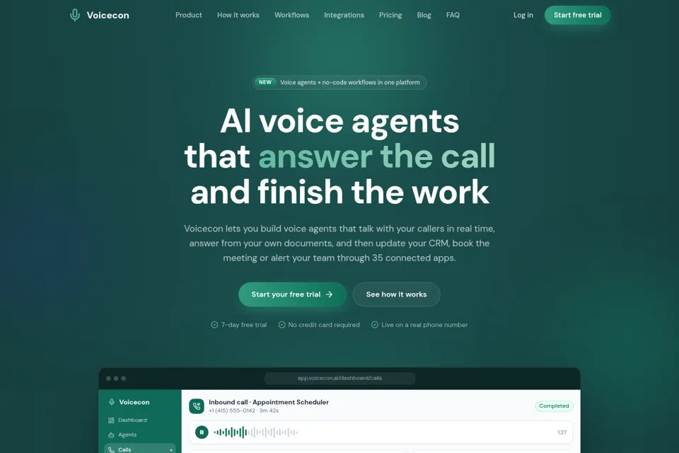 Aperçu de la landing page