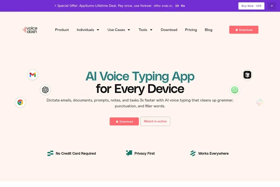 Aperçu de la landing page