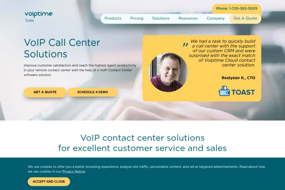 Aperçu de la landing page