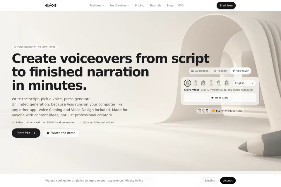 Aperçu de la landing page