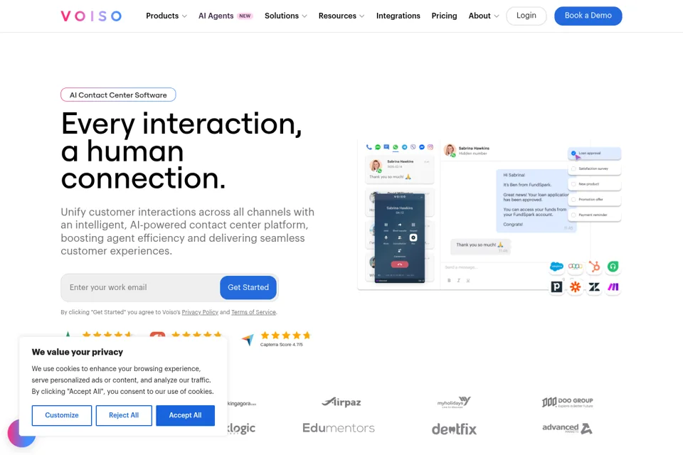 Aperçu de la landing page