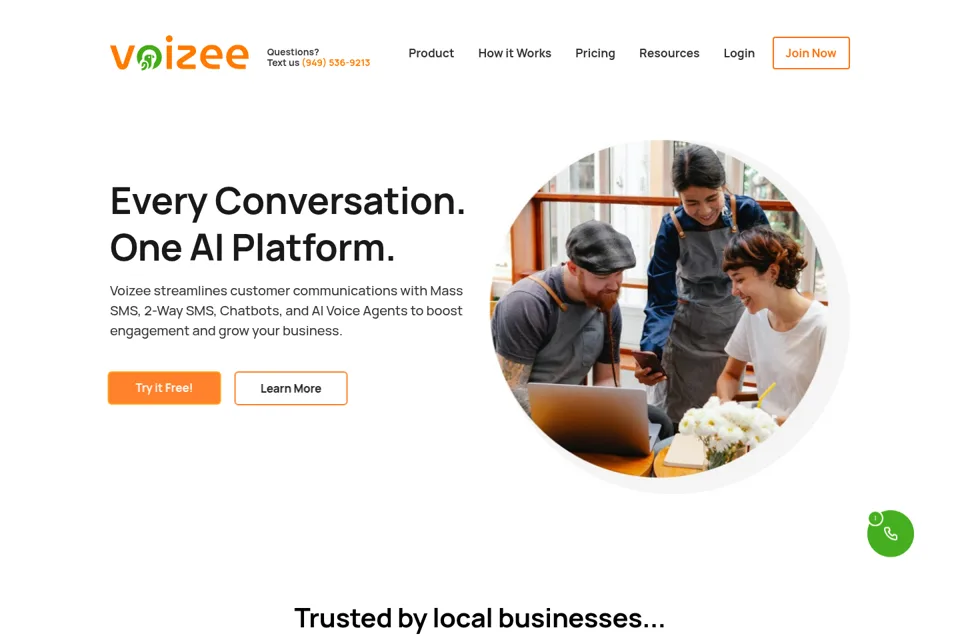 Aperçu de la landing page