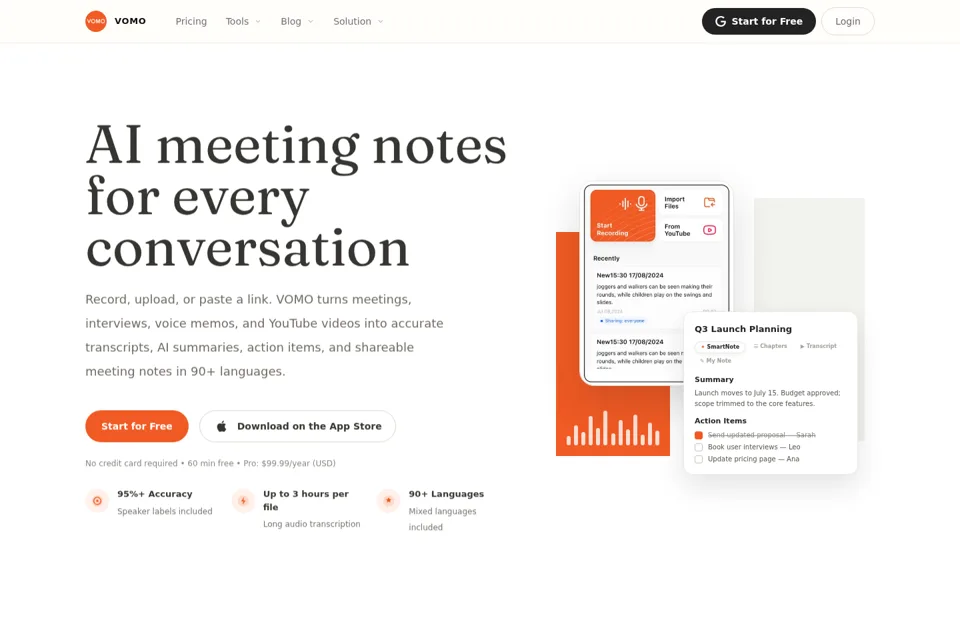 Aperçu de la landing page