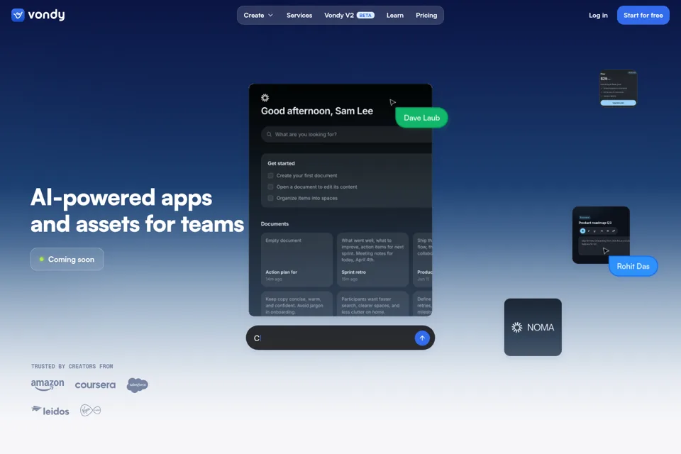 Aperçu de la landing page