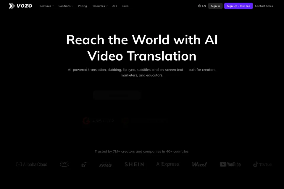 Aperçu de la landing page