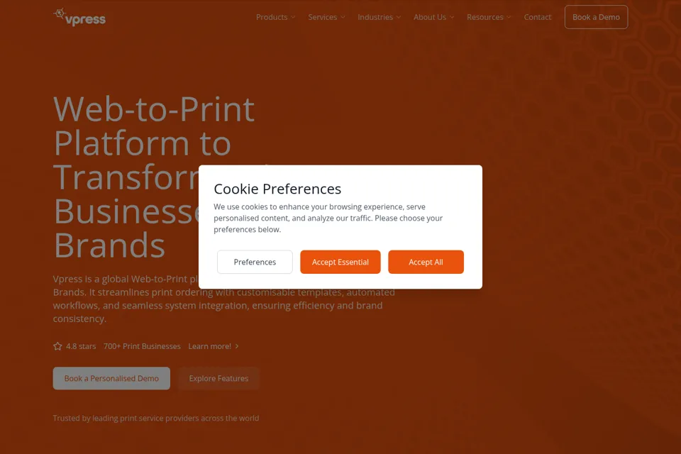 Aperçu de la landing page