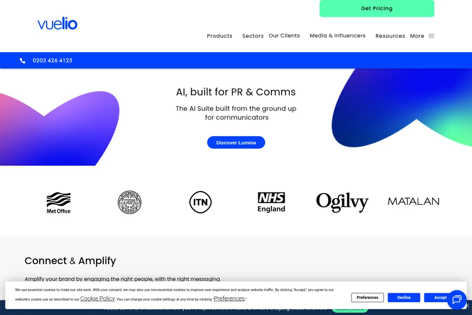 Aperçu de la landing page