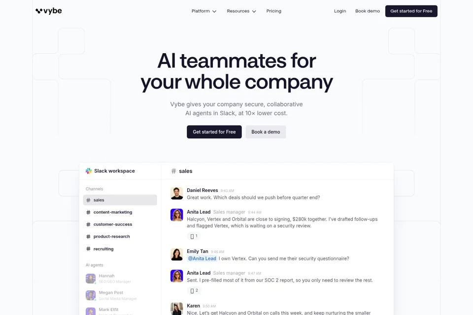 Aperçu de la landing page
