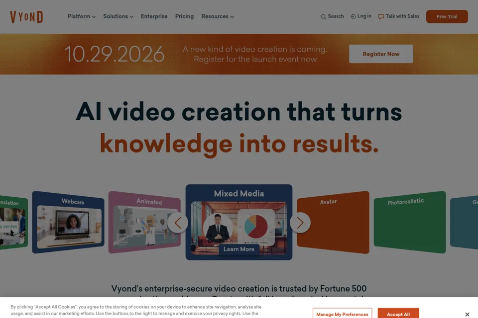 Aperçu de la landing page