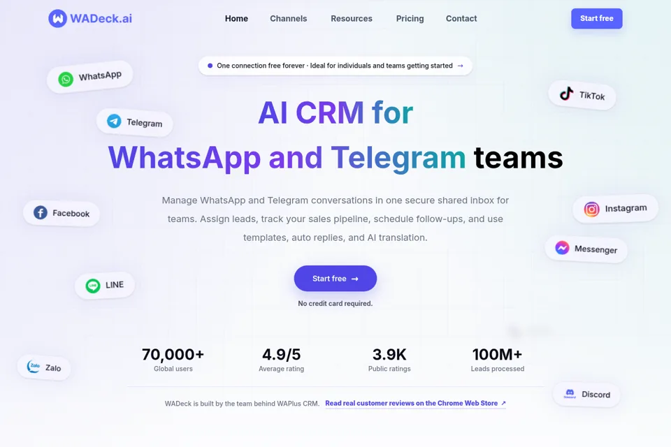 Aperçu de la landing page