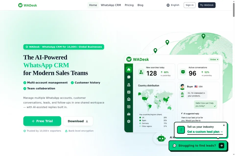 Aperçu de la landing page