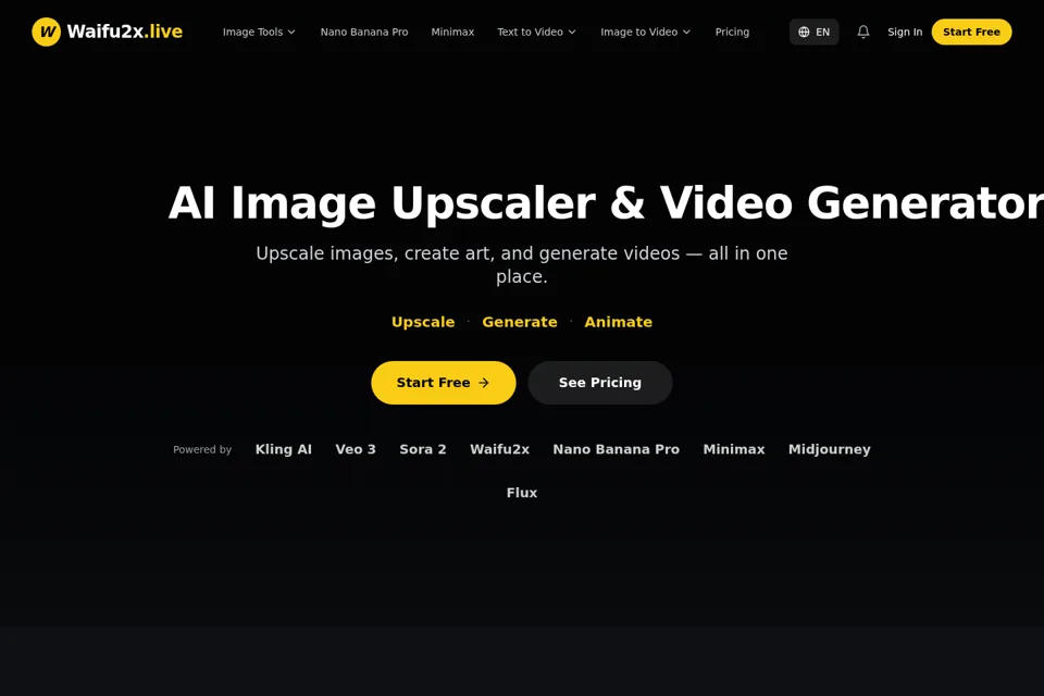 Aperçu de la landing page