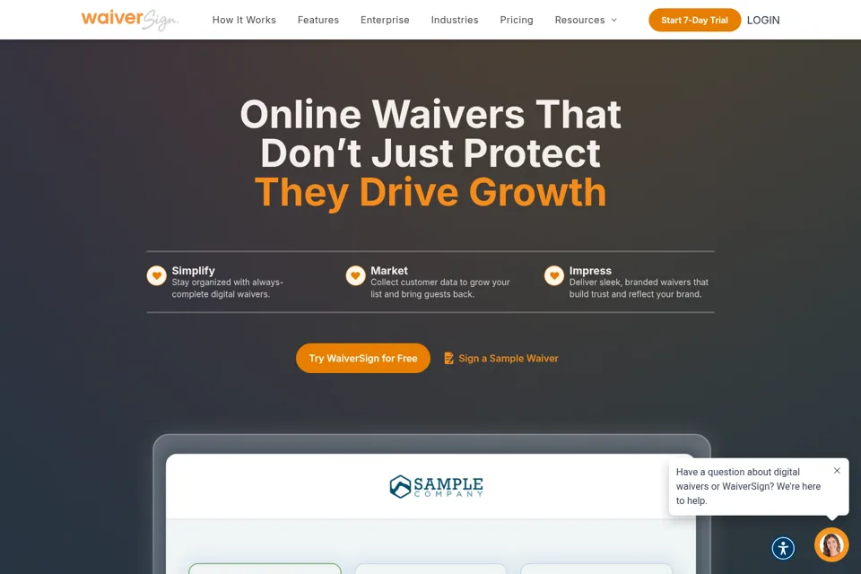 Aperçu de la landing page