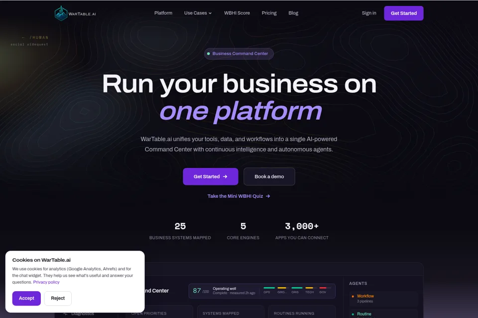 Aperçu de la landing page